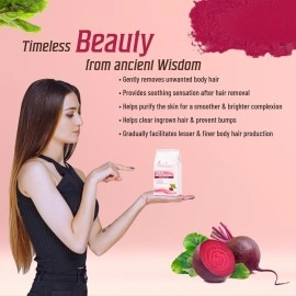 VLOVEU Bikini Wax Powder for Women, Wax Powder for Hair Removal, Herbal Wax powder for instant Hair Remover All Types of Hair, No Pain, No Side Effects (Beetroot) 120 Gm (Pack of 1)