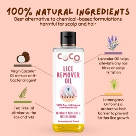 COCO CRUSH Ayurvedic Anti Lice Oil | Kills Lice, Eggs and Nits 100% Naturally In 20mins | Single Wash Treatment, Safe for Kids (50ml)
