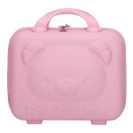 SIBY ABS Plastic Hard Shell Cosmetic Organizer Bag for Women | Portable Travel Cosmetics Storage Case with Mirror and Zipper Lock | Makeup Organizer Suitcase Bag for Girls (Pink)