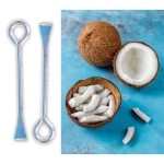 KITCHFREND Stainless Steel Coconut Slicer Tool for Kitchen | Coconut White Remover, Opener, Grater, Cutter, Scraper | Kitchen Accessories Items for Home | Thengai Thuruvi Tool Pack of -2