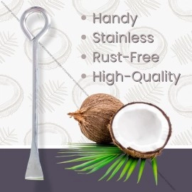KITCHFREND Stainless Steel Coconut Slicer Tool for Kitchen | Coconut White Remover, Opener, Grater, Cutter, Scraper | Kitchen Accessories Items for Home | Thengai Thuruvi Tool Pack of -2