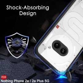 TheGiftKart Ultra-Hybrid Shockproof Back Cover Case for Nothing Phone 2a / 2a Plus 5G | Camera Protection Bump | Hard Back Cover for Nothing Phone 2A (PC & TPU, Crystal Clear Back, Black Sides)