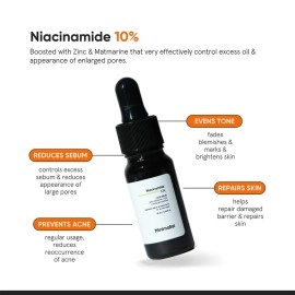 Minimalist 10% Niacinamide Face Serum for Acne Marks, Blemishes & Oil Balancing with Zinc | Skin Clarifying Anti Acne Serum for Oily & Acne Prone Skin (10 ml (Pack of 1))