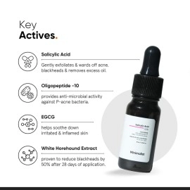 Minimalist 2% Salicylic Acid Serum For Acne, Blackheads & Open Pores | Reduces Excess Oil & Bumpy Texture | BHA Based Exfoliant for Acne Prone or Oily Skin | 10 ml
