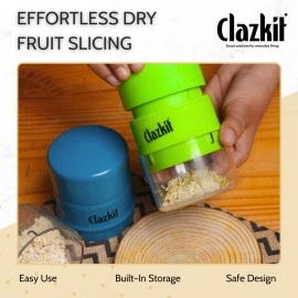 Clazkit Precision Cashews & Almond Cutter/Slicer : Effortless Slicing with Built-in Storage Convenience -Multicolor