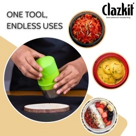 Clazkit Precision Cashews & Almond Cutter/Slicer : Effortless Slicing with Built-in Storage Convenience -Multicolor