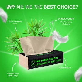 Beco Bamboo Soft Facial Tissue | 12 Packs - 100 Pulls Each | Total 1200 Sheets | 2-Ply Natural and Ecofriendly Tissues | Soft and Absorbent