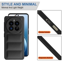 CEDO Realme 12 Pro / 12 Pro+ Plus/Realme P1 (5G) Back Cover | Camera Bump & 360 Flexible Puff Armor Protection | Matte Soft Silicon Shock Proof Rubberised Back Case Cover (Black)