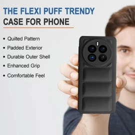 CEDO Realme 12 Pro / 12 Pro+ Plus/Realme P1 (5G) Back Cover | Camera Bump & 360 Flexible Puff Armor Protection | Matte Soft Silicon Shock Proof Rubberised Back Case Cover (Black)