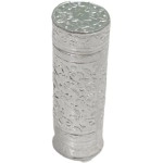 HOPE KART Chuna Dani Dabi Silver Plated White Metal Empty Tobacco Chunauti Khaini Lime Dibbi for Men Chandi Box Katha Dabbi Container, 6.5L X 2 Dia cm, Pack of (1)