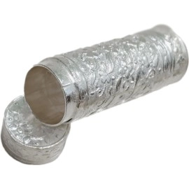 HOPE KART Chuna Dani Dabi Silver Plated White Metal Empty Tobacco Chunauti Khaini Lime Dibbi for Men Chandi Box Katha Dabbi Container, 6.5L X 2 Dia cm, Pack of (1)