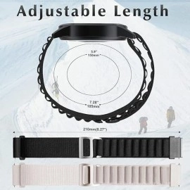 EDNITA 22mm SmartWatch Strap With Alpine Loop For Noise Colorfit Ultra/Oneplus 46mm/Samsung Galaxy Watch 3 45mm/Realme S/S Pro/ & With All 22mm Watches-Grey-Pack Of 1