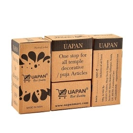 UAPAN Brass Gold Wall Hanging Bell with Chain and Hanging Hook for Home Mandir Temple Decorative I Puja Room (Pack of 2 Nos)