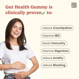 Whats Up Gut Health Supplements Gummies | Prebiotics & Probiotics Supplement | For Digestion | Constipation, Bloating, Gas & Acidity Relief Immunity | Clinically Proven Strain | 15 Days (Pack Of 1)