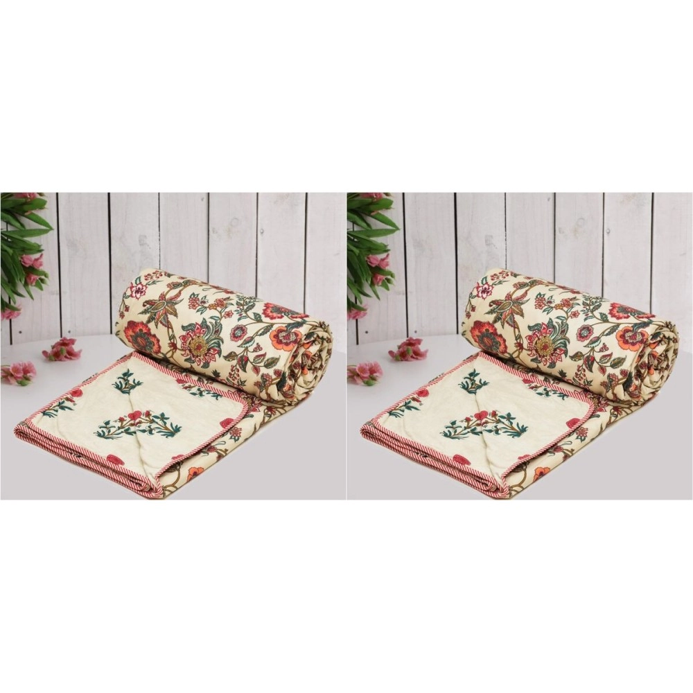 COZY FURNISH Super Soft Brushed Microfiber Cotton 3 Layer Breathable Set of 2 Single Dohar Lightweight Warm Bed Dohar 57X87(Inches) 144X220(CM) All-Weather 120 GSM AC Dohar Blanket