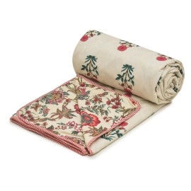 COZY FURNISH Super Soft Brushed Microfiber Cotton 3 Layer Breathable Set of 2 Single Dohar Lightweight Warm Bed Dohar 57X87(Inches) 144X220(CM) All-Weather 120 GSM AC Dohar Blanket