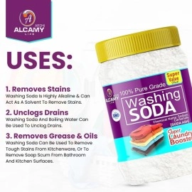 ARSHI A ALCAMY LIFE AAAL Washing Soda Powder 850GM (SUPER VALUE PACK) 100% Pure Laundry Booster Sodium Carbonate (850gm)