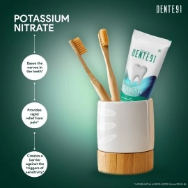 Dente91 Sensitive Toothpaste, Reduces Hypersensitivity, Strengthens Enamel, Repairs Cavities, Remineralizes Teeth, SLS Free, Fluoride Free, Paraben Free, Pack of 1, 70gm