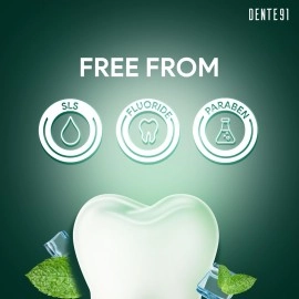 Dente91 Sensitive Toothpaste, Reduces Hypersensitivity, Strengthens Enamel, Repairs Cavities, Remineralizes Teeth, SLS Free, Fluoride Free, Paraben Free, Pack of 1, 70gm