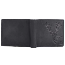 LONDON ALLEY Elk Vintage Black Men\'s Leather Wallet.