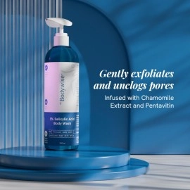 Be Bodywise 1% Salicylic Acid Body Wash Shower Gel | For Body Acne, Strawberry Skin | Infused with1% Salicylic Acid, Camomile extract, Pentavitin | Non-Drying, Paraben Free I All Skin Types I 700 ml