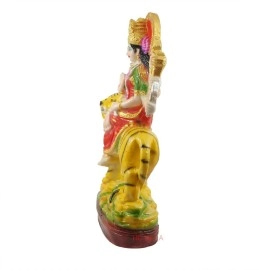 HC VILLA Polyresin Sherawali Mata Durga Maa Murti Statue for Pooja Vaishno Devi Idol 11 Inch Home dcor Gift Pooja (Multicolour)