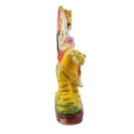 HC VILLA Polyresin Sherawali Mata Durga Maa Murti Statue for Pooja Vaishno Devi Idol 11 Inch Home dcor Gift Pooja (Multicolour)