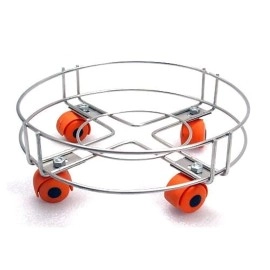 Q13 Stainless Steel Cylinder Trolley with Wheels | Gas Trolly - Lpg Cylinder Stand, Kitchen Gas Trolly (Pack Off 2)