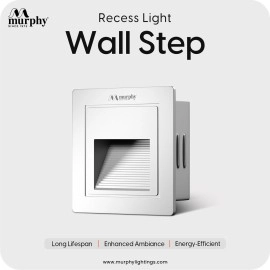 Murphy 3W Wall Step White Body Conceal Light Outdoor and Indoor LED Foot Light with Aluminium IP65 Grade Waterproof Body : Warm White, Pack of 10