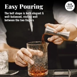 Bab Louie & Co. Double Sided Peg Measures 30/60ml | Stainless Steel Jigger Peg Measure | Bar Accessories | Double Sided Jigger Set | Cocktail Measure | Shot Glass Peg Measure