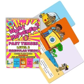 Brainy Bug Resources 90 Grammar and Sentence Structure Cards | 30 What Happened - Level 2 (Irregular Past Tenses), 30 Answer When? Cards, 30 Prepositions Level 2 | Position Words and Action Words