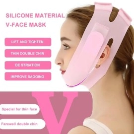 HUBTURE Silicone V Face Lift Up Belt | Tightening Skin Facial Slimming Bandage Mask Cheek,Chin,Neck Slimming | Double Chin Reducer for Women & Men