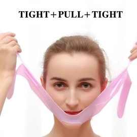 HUBTURE Silicone V Face Lift Up Belt | Tightening Skin Facial Slimming Bandage Mask Cheek,Chin,Neck Slimming | Double Chin Reducer for Women & Men