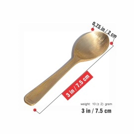 Pure Source India Brass Spoon Perfect for Spices, Coffee and Dessert Spoon (Length-3 Inch) (6 PCS)