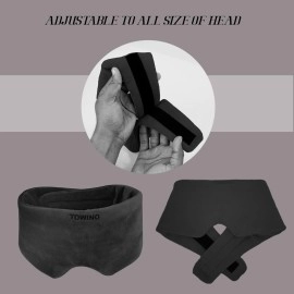 TOWINO Eye Mask for Sleeping With Adjustable Super Soft Sleeping Mask Blind Fold for Comfortable Sleep Travelling Sleep mask For women and man Sleeping Eye Mask BlindFolds for Sleeping Mask (Black)