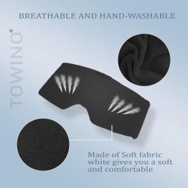 TOWINO Eye Mask for Sleeping With Adjustable Super Soft Sleeping Mask Blind Fold for Comfortable Sleep Travelling Sleep mask For women and man Sleeping Eye Mask BlindFolds for Sleeping Mask (Black)