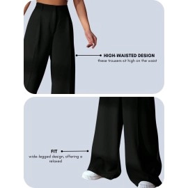 GRECIILOOKS Women\'s Baggy Regular Fit Trouser (Gl-Tr946_Black_M)