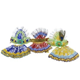 Jagannath World A Complete Dress Set for 4-inch Jagannath Deity (Pack of 9,Multicolor)