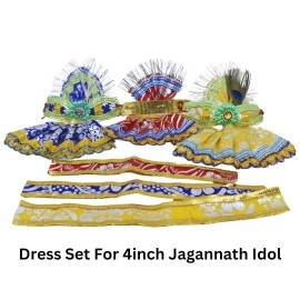 Jagannath World A Complete Dress Set for 4-inch Jagannath Deity (Pack of 9,Multicolor)