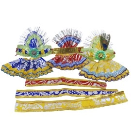Jagannath World A Complete Dress Set for 4-inch Jagannath Deity (Pack of 9,Multicolor)