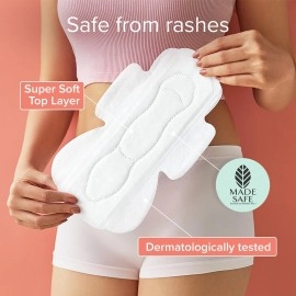 Nua Combo - 12 Ultra Safe Pads with Disposable Covers | upto 100% Leak Protection | Suitable for Every Flow | Wider back | Comfortable | Rash Free + Vegan Leather Pouch
