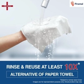 Tri-Activ Washable & Reusable Kitchen Towel Roll | 80 Pulls per Roll, 160 Sheets Pack of 2 | Highly Absorbent Kitchen Tissue Roll | Non Woven Fabric | Better alternative to Paper Tissue Roll | White