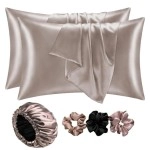 Go well Satin Bonnet for Curly Hair with Free Silk Satin Pillow Covers and Scrunchies | Silk Bonnet for Hair|Best Gift Combo of Pack of 2 Satin Pillowcases with 3 Silk Scrunchies Adjustable HairCap