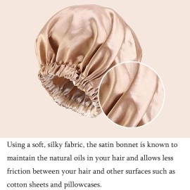 Go well Satin Bonnet for Curly Hair with Free Silk Satin Pillow Covers and Scrunchies | Silk Bonnet for Hair|Best Gift Combo of Pack of 2 Satin Pillowcases with 3 Silk Scrunchies Adjustable HairCap