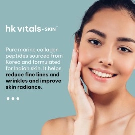 HealthKart HK Vitals Pure Korean Skin Marine Collagen Powder - Type 1 Collagen Supplement for Women & Men, Promotes Healthy Skin, Hair & Nails (Unflavoured, 200 g) with Sipper, 300 ml