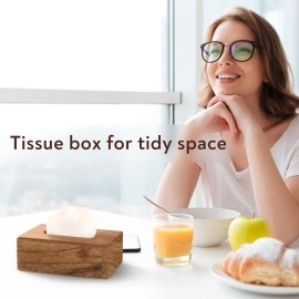 Classyo Classic Brown Wooden Tissue Box Holder for Home, Kitchen, Car, 22.5 x 11.5 x 8 cm