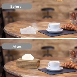 Classyo Classic Brown Wooden Tissue Box Holder for Home, Kitchen, Car, 22.5 x 11.5 x 8 cm