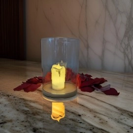 Ein Sof Large Size Borosilicate Glass Cover for Akhand Diyas - Akhand Jyoti Wind Protector, Tealight & Led tealights, 5.5 inches Height, 4.5 inches Width