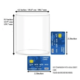 Ein Sof Large Size Borosilicate Glass Cover for Akhand Diyas - Akhand Jyoti Wind Protector, Tealight & Led tealights, 5.5 inches Height, 4.5 inches Width