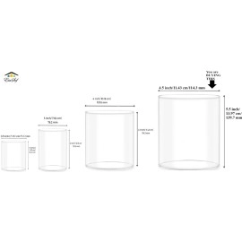 Ein Sof Large Size Borosilicate Glass Cover for Akhand Diyas - Akhand Jyoti Wind Protector, Tealight & Led tealights, 5.5 inches Height, 4.5 inches Width